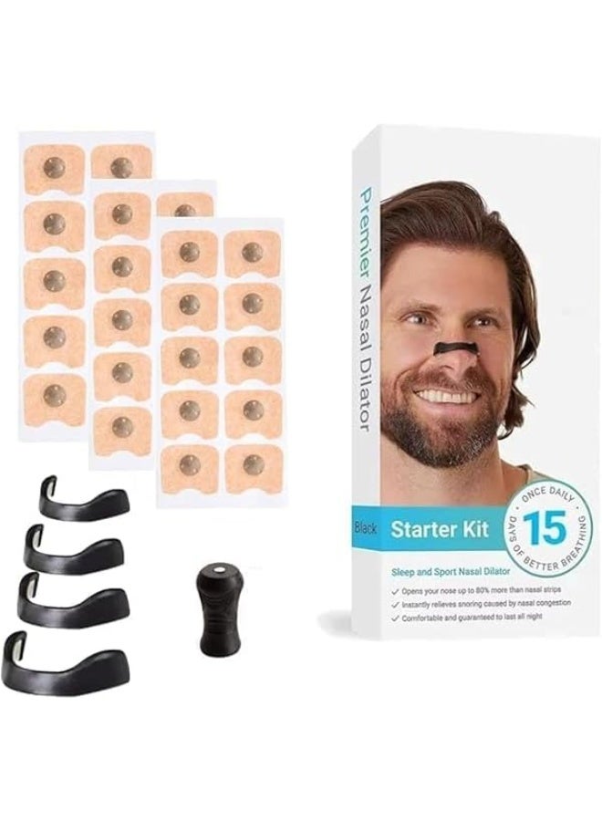 Anti Snoring Nose Strips Kit, with 4 Convenient Sizes, Skin Safe Adhesive Tape, Sweatproof Design - Magnetic Nose Adhesive for Improved Breathing multicolor (15 pairs) - Image 1